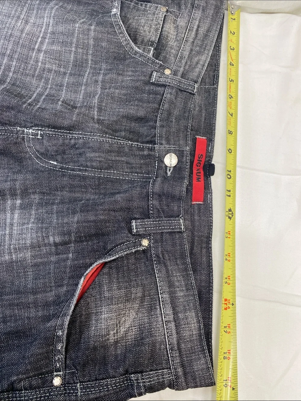 Signum Classic Straight Men’s Jeans In A Dark Wash 40x32 Red Accents